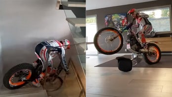 Motorcycle champ Toni Bou stunts around his house during coronavirus quarantine