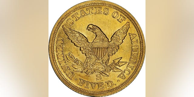 The 1854-S half eagle coin was struck in April 1854. (Stack's Bowers Galleries)