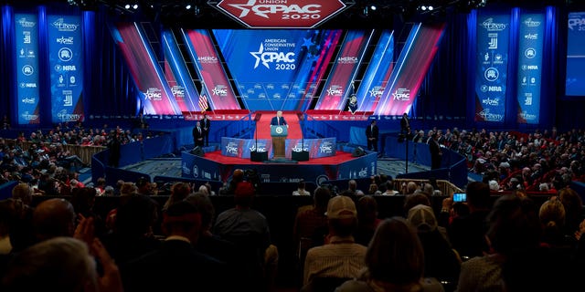 President Donald J. Trump delivers remarks on Saturday, February 29, 2019, during his appearance at the Conservative Political Action Conference (CPAC) at the Gaylord National Resort and Convention Center in Oxon Hill, Md. (Official Home Photo Blanche by Tia Dufour))