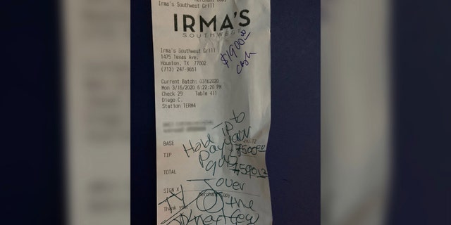 On the receipt, the customer wrote, “Pay your guys over the next few weeks” – which is exactly what Galvan intends to do.