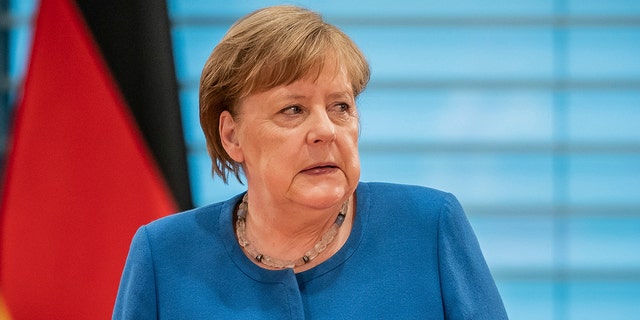 German Chancellor Angela Merkel attends the weekly cabinet meeting at the Chancellery in Berlin, Germany, Wednesday, March 18, 2020.