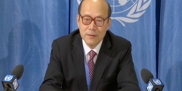 China seeks to control UN Agency that oversees intellectual property, US pushes back 2 China's ambassador in Geneva ambassador Chen Xu makes a media statement criticizing the U.S. for attacking China's candidate to head a United Nations agency that tracks intellectual property in the digital age, in Geneva, Switzerland, Wednesday, Feb. 26, 2020. (AP Photo)