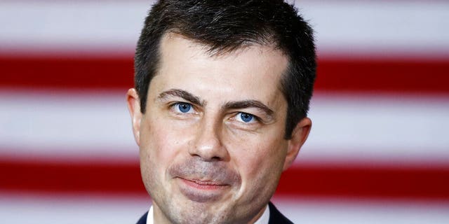 Then-Democratic presidential candidate and former South Bend, Ind., Mayor Pete Buttigieg speaks during a campaign event in North Charleston, S.C. on February 4, 2020.