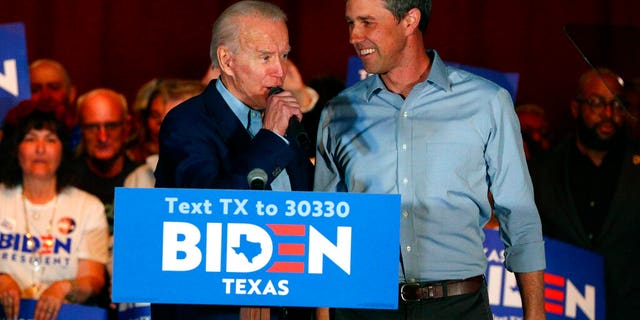 Democratic presidential candidate former Vice President Joe Biden speaks after former Texas Rep. Beto O'Rourke endorsed him at a campaign rally Monday, March 2, 2020 in Dallas. (AP Photo/Richard W. Rodriguez)