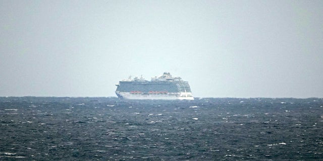 The Regal Princess Cruise ship is seen at sea about 5 miles off the coast of Fort Lauderdale, Fla., Sunday, March 8, 2020.