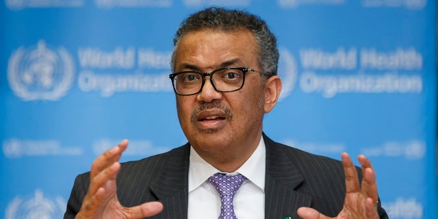 Tedros Adhanom Ghebreyesus, Director General of the World Health Organization speaks during a news conference on updates regarding on the novel coronavirus COVID-19, at the WHO headquarters in Geneva, Switzerland earlier this month. On Monday, he said the pandemic was “accelerating” as the number of confirmed cases continue to increase.