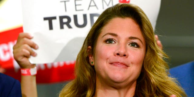 FILE: Sophie Gregoire Trudeau attends a rally for her husband, Canadian Prime Minister Justin Trudeau, in Burnaby, British Columbia. Trudeau's office says Sophie Gregoire Trudeau has tested positive for the coronavirus. 