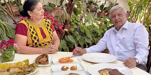 A screengrab from a video shot Sunday in which Mexican president Andrés Manuel López Obrador urged Mexicans to keep going out to restaurants, despite the coronavirus endemic.