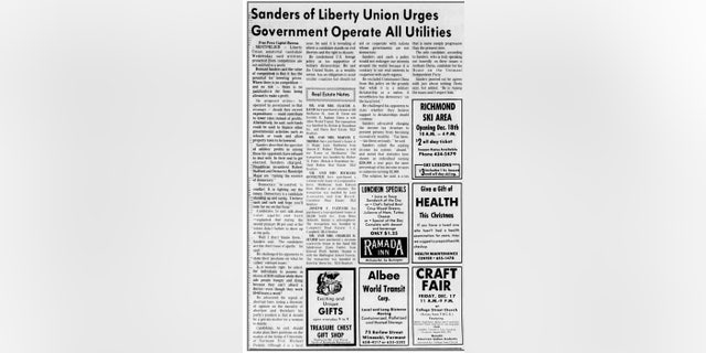 Burlington Free Press article from Dec. 16, 1971