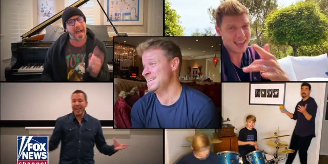 The Backstreet Boys performed together, from their individual homes.