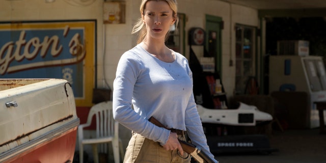 Betty Gilpin in 'The Hunt.' (Patti Perret/Universal Pictures via AP)
