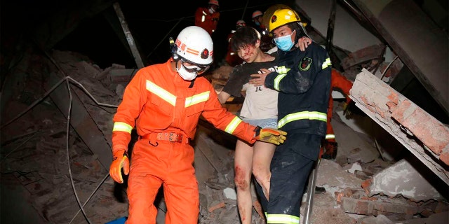 The hotel used for medical observation of people who had contact with coronavirus patients collapsed in southeastern China on Saturday, trapping dozens, state media reported.