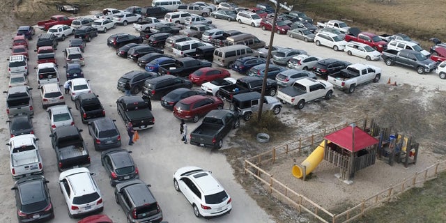 OpenDoor Church in Burleson, Texas, hosts drive-thru prayer at their church amid the coronavirus outbreak.
