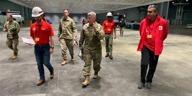 Lt. Gen. Todd Semonite, USACE Commanding General, surveys the Jacob Javits Convention Center in New York Thursday.