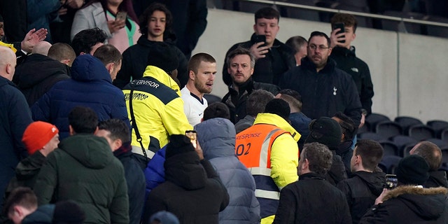Tottenham's Eric Dier runs into stands to confront fan after penalty shootout