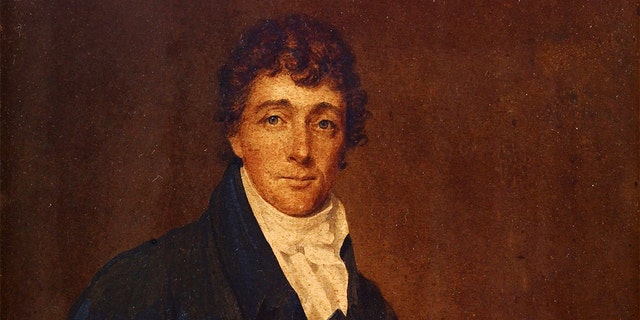 Oil on panel portrait of Francis Scott Key (detail).  Attributed to Joseph Wood (1778-1830).  Collection of the Walters Art Museum. 