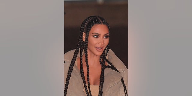 Kim Kardashian attends the "Yeezy Season 8" show as part of the Paris Fashion Week Womenswear Fall/Winter 2020/2021 on March 02. (Photo by Stephane Cardinale - Corbis/Corbis via Getty Images)