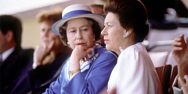 The Queen (left) and Princess Margaret.