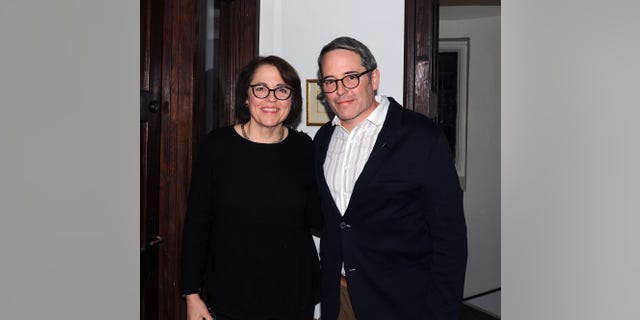 Actor Matthew Broderick and his sister Reverend Janet Broderick backstage at the reading of 'Truman Capote's A Christmas Memory' A Reading By Matthew Broderick at St Peter's Episcopal Church on January 5, 2018 in Morristown, New Jersey. 