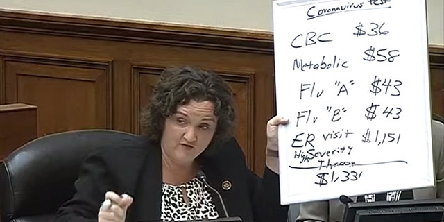 Rep. Katie Porter speaks at a House Oversight Committee hearing on the coronavirus.