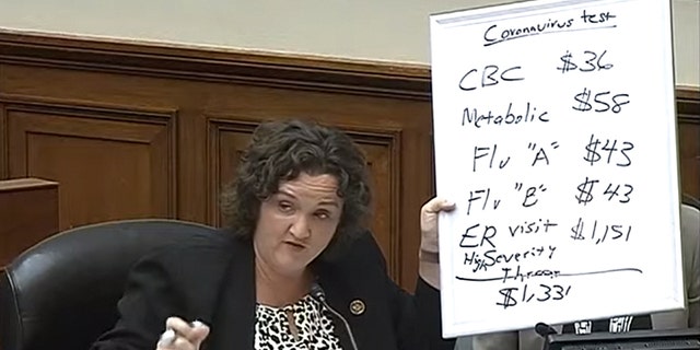Rep. Katie Porter speaks at a House Oversight Committee hearing on the coronavirus.