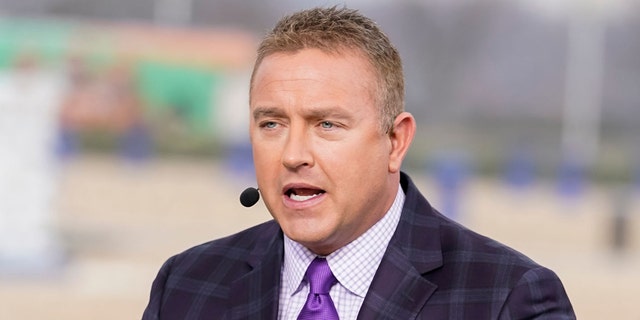 ESPN's Kirk Herbstreit apologized Tuesday after suggesting the University of Michigan could use the coronavirus pandemic as an excuse to dodge a scheduled game with Ohio State. (Steve Limentani/ISI Photos/Getty Images)