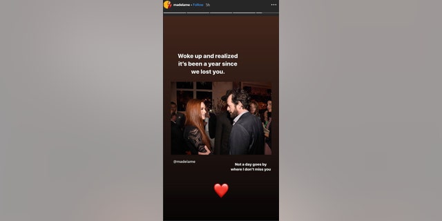 Madelaine Petsch's Instagram tribute to Luke Perry on the one-year anniversary of his passing.