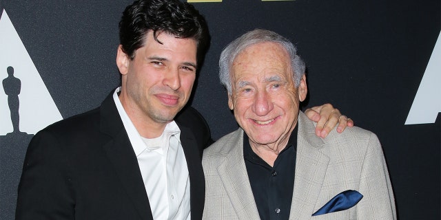 Max Brooks and Mel Brooks attend the 20th anniversary screening of 'The Shawshank Redemption' at the AMPAS Samuel Goldwyn Theater on November 18, 2014 in Beverly Hills, Calif.