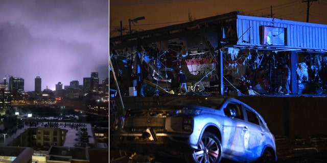 Damaged vehicles and buildings are seen in East Nashville after a tornado hit the city in the early morning hours of Tuesday, March 3, 2020.