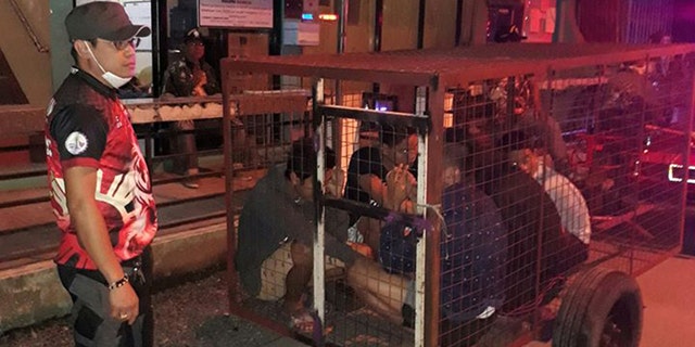 An official in Santa Cruz, the Philippines, is facing several charges after five curfew violators -- including two minors --- were put in a dog cage.