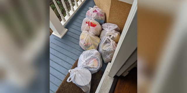 As Stevenson and her family were forced to isolate because of the coronavirus outbreak, the family she sponsored stopped by her home and did a no-contact drop-off of groceries.