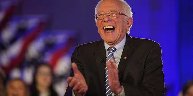 Bernie Sanders laughing during a recent Fox News Town Hall.