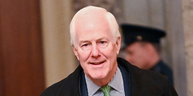 Sen. John Cornyn, R-Texas arrives for the continuation of the Senate impeachment trial of President Trump at the U.S. Capitol in Washington. Cornyn blamed China and the Chinese culture for the coronavirus pandemic while speaking with reporters Wednesday. (REUTERS/Erin Scott)