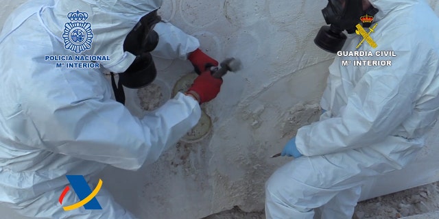 Spanish authorities said blocks of marble containing methamphetamine.