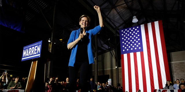 Former Democratic presidential candidate Sen. Elizabeth Warren, D-Mass., speaks during a primary election night rally, Tuesday, March 3, 2020, at Eastern Market in Detroit. (AP Photo/Patrick Semansky)