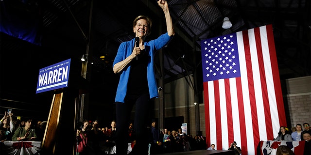 Former Democratic presidential candidate Sen. Elizabeth Warren, D-Mass., speaks during a primary election night rally, Tuesday, March 3, 2020, at Eastern Market in Detroit. (AP Photo/Patrick Semansky)