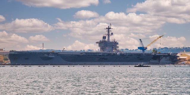 The Navy’s 7th Fleet said in a statement the kits have been sent to the aircraft carrier Theodore Roosevelt (pictured) and the amphibious assault ship USS America underway in the South China Sea.