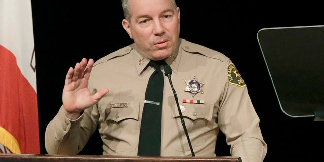 Los Angeles County Sheriff Alex Villanueva speaks during a ceremony in Monterey Park, Calif. On Tuesday, the Los Angeles County Board of Supervisors removed the sheriff as head of the county's emergency operations, the latest move in a longstanding feud that has escalated amid the coronavirus pandemic. (AP Photo/Jae C. Hong, File)