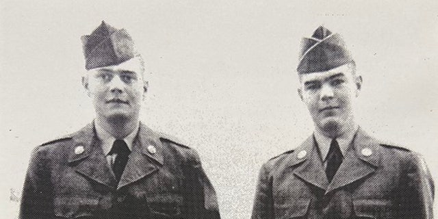 Benjamin's father Roderick (right) after enrolling in the Army and before deploying to Korea; and his brother Ian (left)