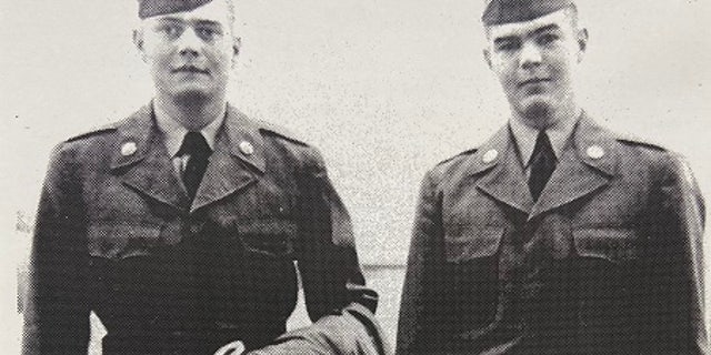 Benjamin's father Roderick (right) after enrolling in the Army and before deploying to Korea; and his brother Ian (left)