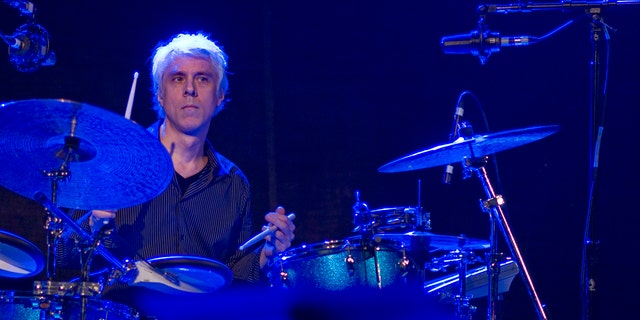 Drummer Bill Rieflin performing stage at Stubbs during the SXSW Festival
