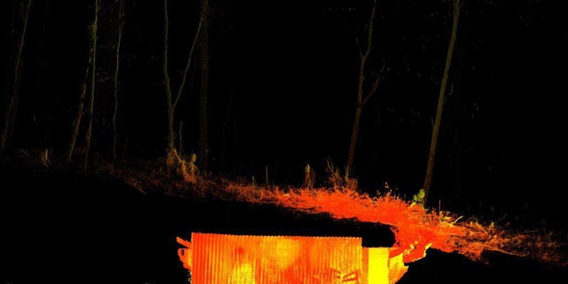 Ortho image of the bunker, showing its subterranean position. (Credit: AOC Archaeology Group)
