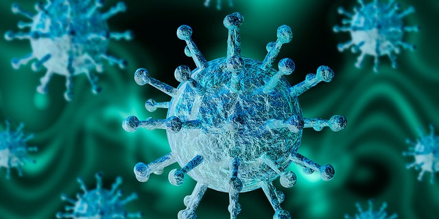 Microscopic magnification of coronavirus that causes flu and chronic pneumonia leading to death. 3D rendering (iStock)