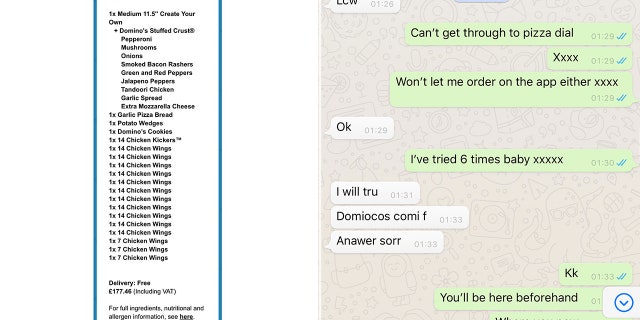In his seemingly drunken state, Lee Rumney ended up ordering 177 pounds ($226) worth of food from Dominos.