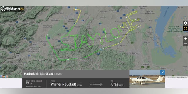 The entire flight lasted 24 minutes, according to Flight Aware.