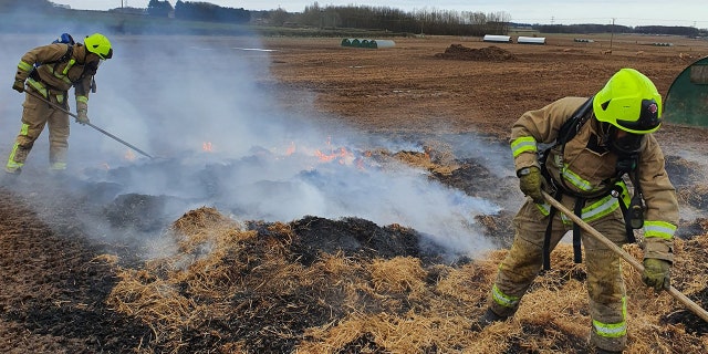 Firefighters were called to deal with the pigpen fire. (Russell Jenkinson, North Yorkshire Fire and Rescue Service)