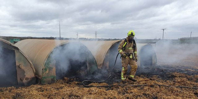 The fire on a farm in northern England started in the most unusual of circumstances.