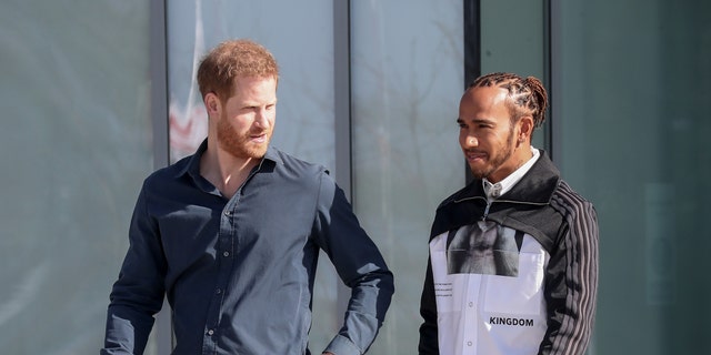 Prince Harry, Duke of Sussex and Lewis Hamilton leave after officially open The Silverstone Experience at Silverstone on March 6, 2020 in Northampton, England. (Photo by Chris Jackson/Getty Images)