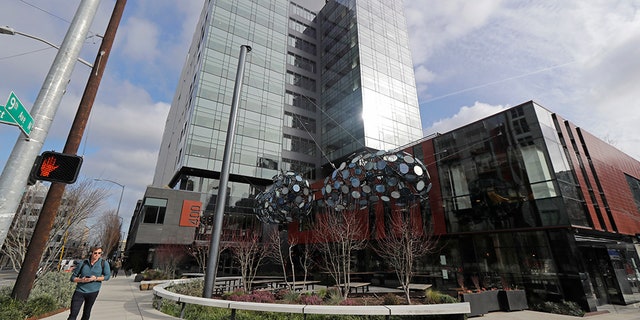 The Brazil Building is shown on Amazon's Seattle campus on Wednesday in Seattle. 