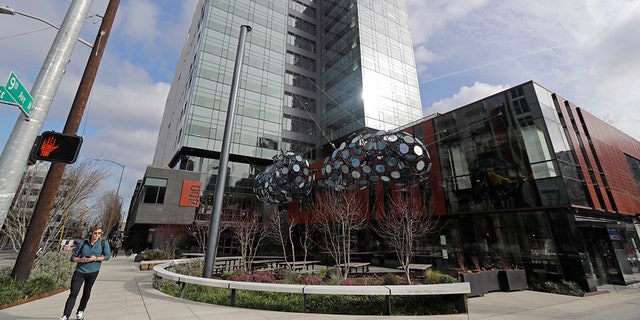The Brazil Building is shown on Amazon's Seattle campus on Wednesday in Seattle.